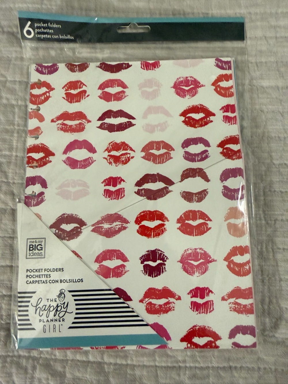 The Happy Planner Glam Girl Set of 6 Pocket Folders - Red, Pink, Purple